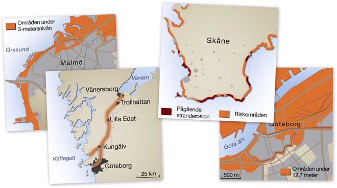 Maps over climate change vulnerability issues in Sweden Maps over climate change vulnerability issues in Sweden