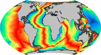 Age of ocean floor - map for TheGlobe