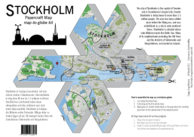 Stockholm Papercraft Map