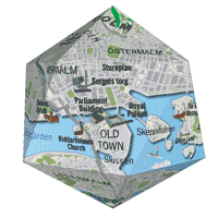 Animated Stockholm papercraft assembled globe