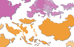 Thumbnail for graphic: Cartogram over greenhouse gas emissions, UNECE members and other countries/regions