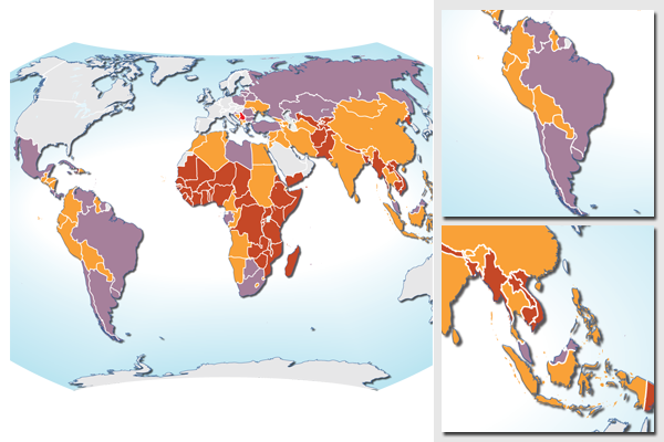 World map with World Bank country income groups